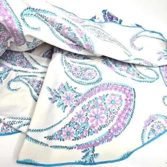 Vintage Esprit Y2K White Paisley Circle Swim Suit Beach Cover - Picture 3 of 8